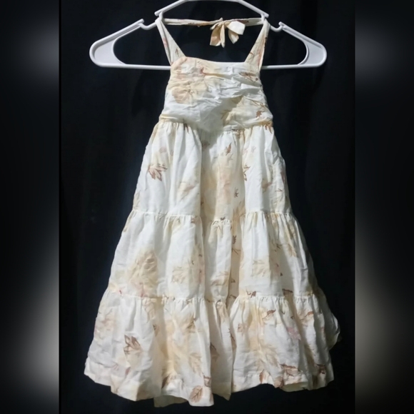 Girl's Old Navy Light Yellow Maxi Sleeveless Tiered Halter Summer Dress Size 3T - Picture 1 of 3
